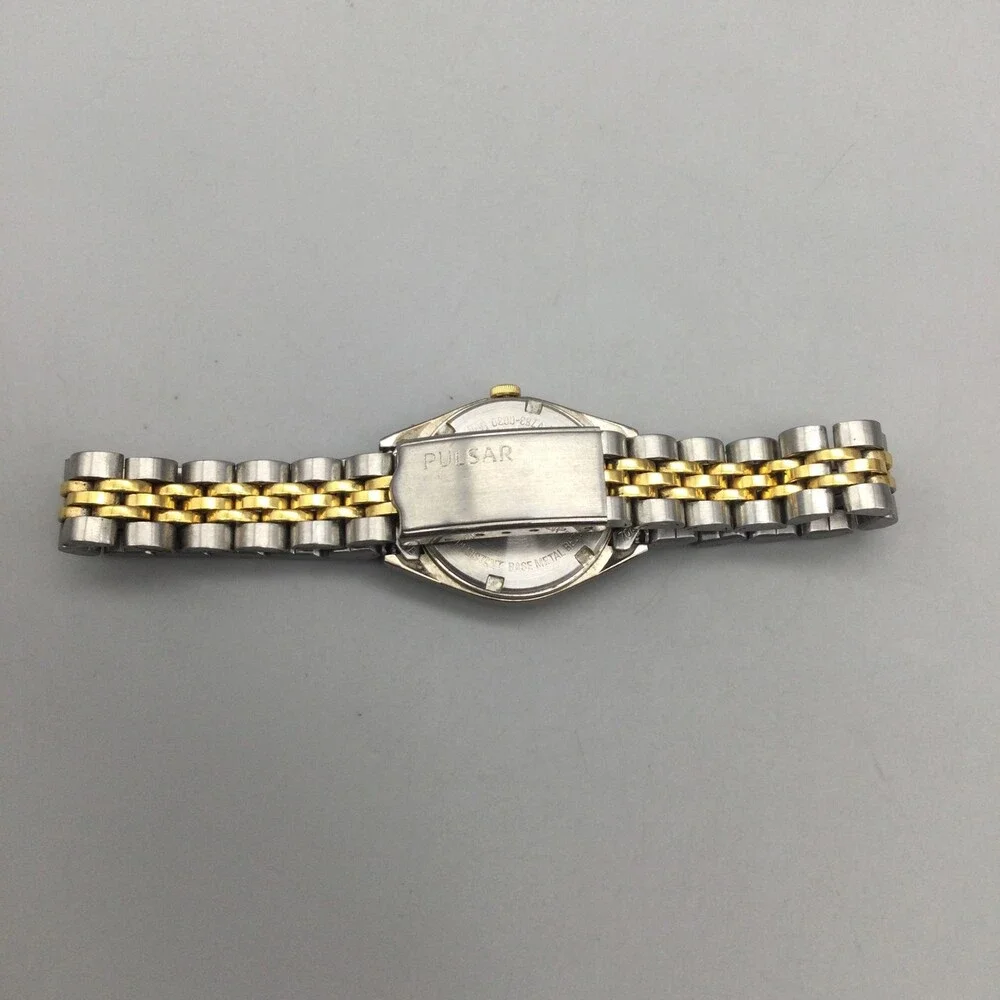 Pulsar Womens Watch 23mm V783-0030 Two Tone Stainless Day Date New Battery 7.25